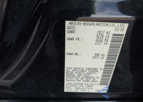 2016 Nissan Altima 2.5/2.5 S/2.5 Sl/2.5 Sr/2.5 Sv from USA, damaged, VIN 1N4AL3AP0GN352572